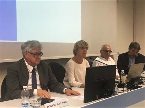 Barbara Zilli (Assessore regionale Finanze e Patrimonio) durante l'incontro "Rilanciare il Friuli" - Udine 04/06/2018